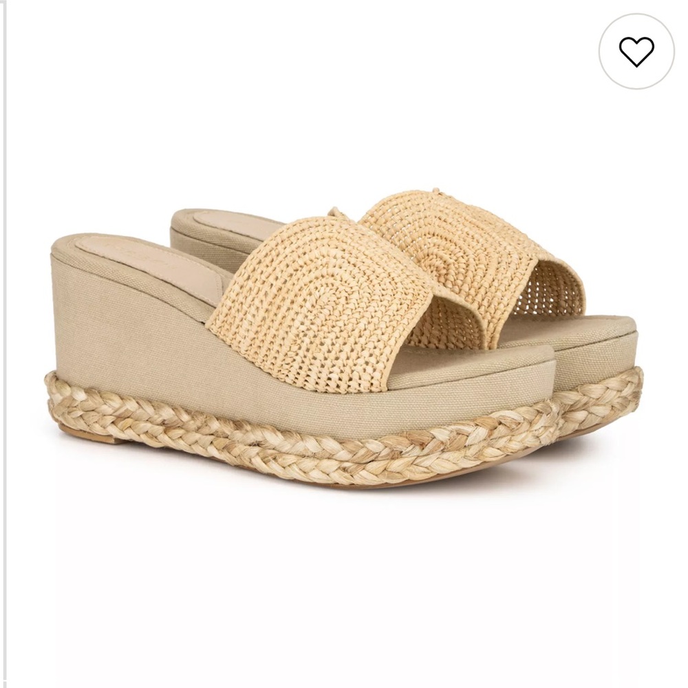 Torgeis Ariadne Platform Espadrille Sandals Rattan Woven Tropical Luxe Size 11